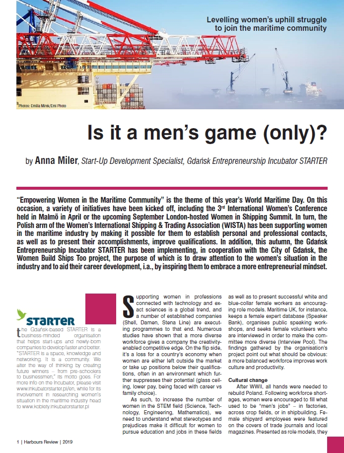 Is it a men's game (only)? Levelling women's uphill struggle to join the maritime community